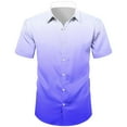 thumbnail image 4 of Aofany Dress Shirts for Men Fashion Gradient Color Short Sleeve Classic Button Down Shirt Summer Officewear Formal Business Work Shirts for Men, 4 of 8