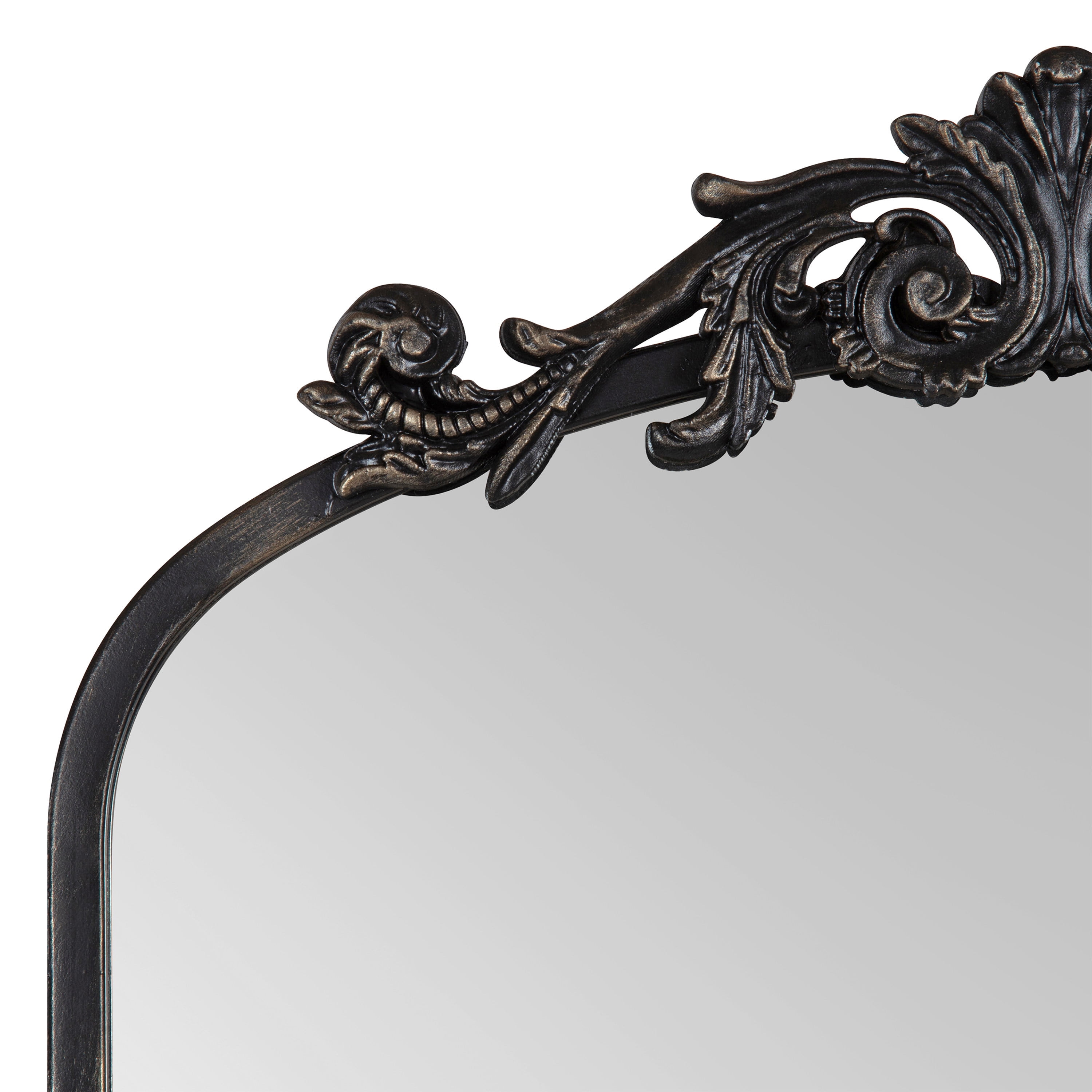 Set of 2 Matteo Square Antique Finish Wall Mirrors with Aged Black Metal  Frames