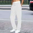 thumbnail image 4 of sususu Mens Sweatpants With Pockets,Men's Double Layer Waistband Straight Leg Joggers Comfortable Everyday Wear Casual Pants Solid Sweatpants,White,XXXL, 4 of 7