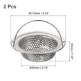 thumbnail image 2 of 2Pcs Stainless Steel Kitchen Sink Strainer with Handle, 4.33" OD x 3.15" ID x 1.18" Depth for Most Kitchen Sink, Silver, 2 of 6