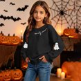 thumbnail image 6 of Atogsazn Children's Girls Halloween Sweatshirt Kids Casual Oversized Ghost Print Long Sleeve Sweaters Fall Winter Tops Black 14-15 Years Fashion, 6 of 9