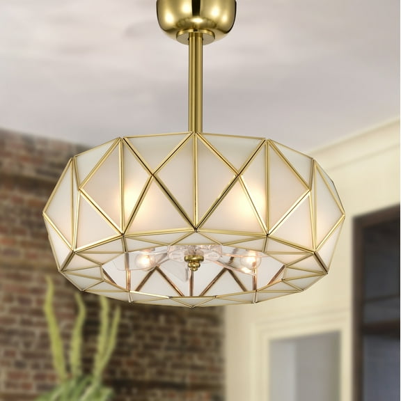 Brunel 20.9 in. 6-Light Indoor Brass Finish Ceiling Fan with Light Kit