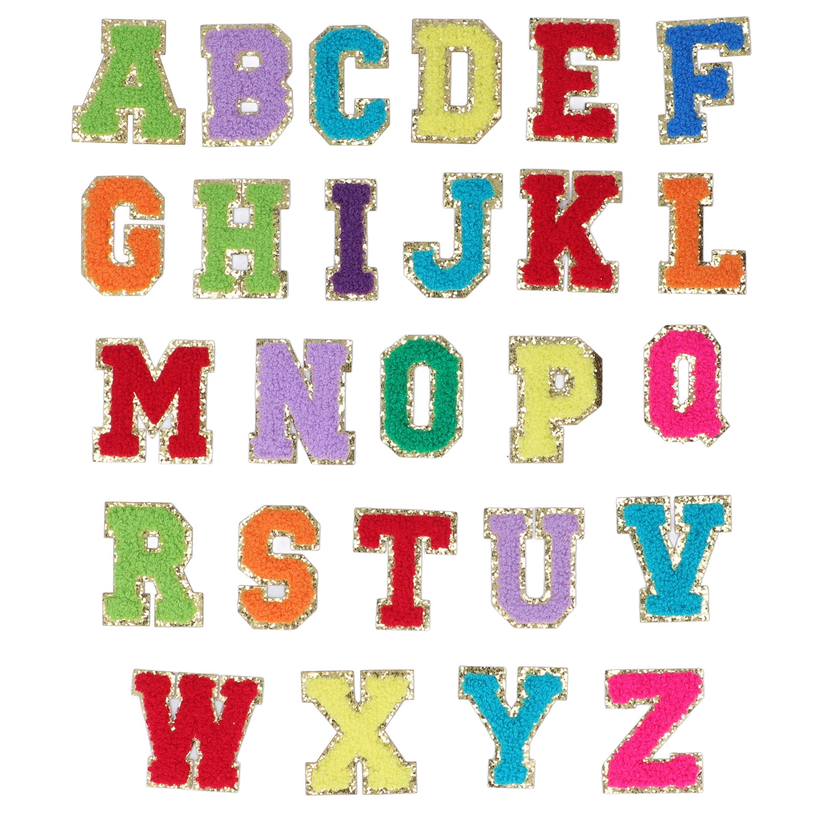 Letter A-Z Embroidered Iron On Patches for Clothing Bags Hats Dress Craft DIY 