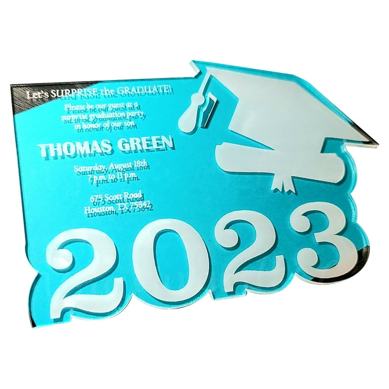 2023 Graduation Party Invitation Card - Clear Acrylic with