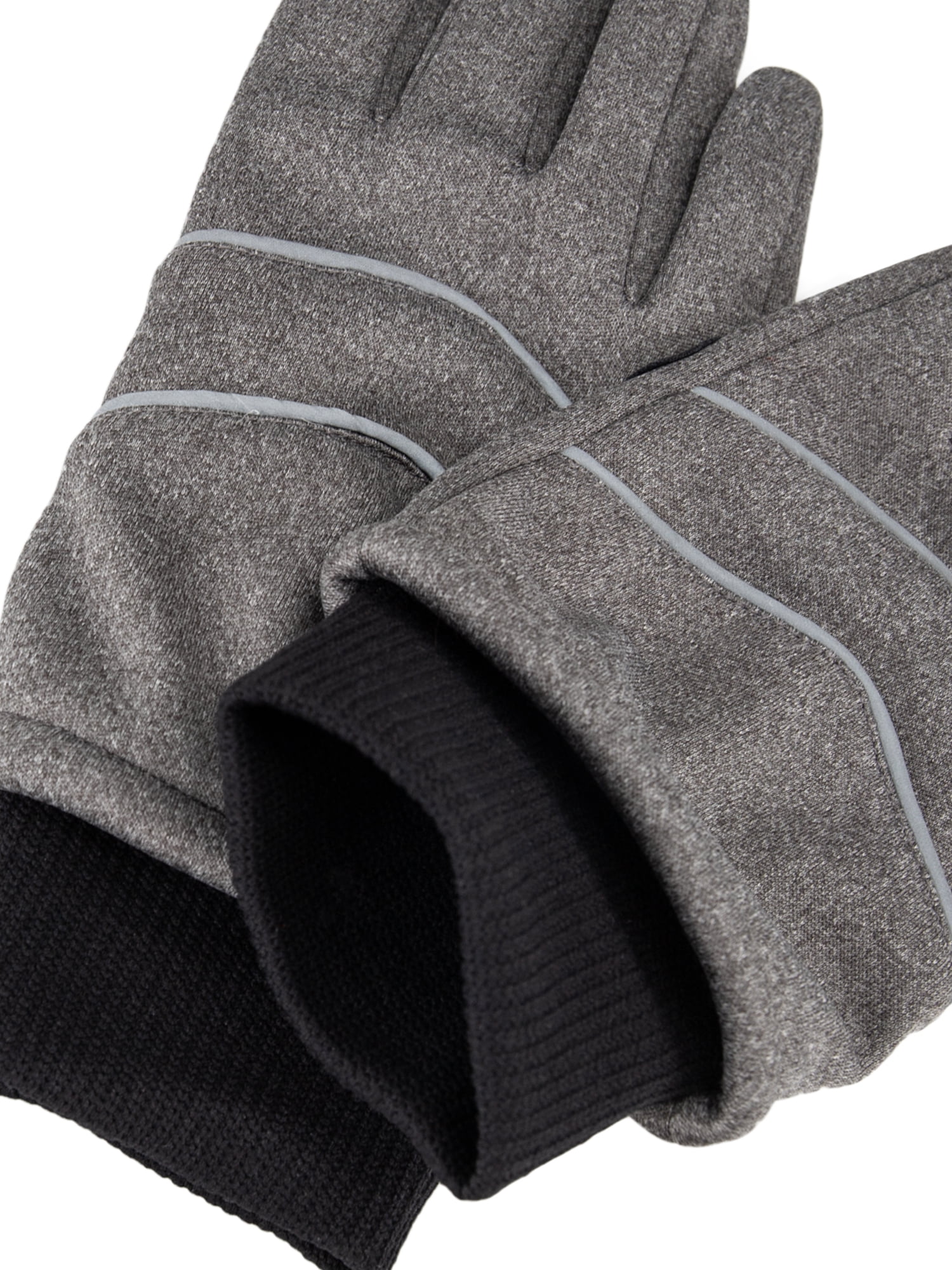 Isotoner Women's Moisture Wicking Touchscreen Gloves, Gray with Reflective Detailing