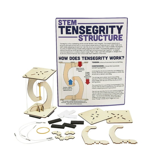STEM Tensegrity Activity Learning Challenge Structure Stand Craft Kits - Makes 12
