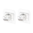 thumbnail image 1 of Ounissouiy 2 piezas de soporte de barra de cortina autoadhesivo de plástico para pared, cocina, hogar, transparente Type3, 1 of 1