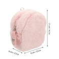 thumbnail image 2 of Small Bag Cute Plush Fluffy Mini Backpack Keychain Purse Pink, 2 of 8