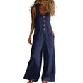 thumbnail image 2 of purcolt Summer Sleeveless Jumpsuits for Women Casual Loose Wide Leg Romper with Pockets, 2 of 9