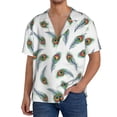 thumbnail image 3 of Vsdgher Colorful Grass Print Men's Wrinkle Free Untucked Cuban Shirt Business Casual Button Down Shirts Short Sleeve Shirt, 3 of 7