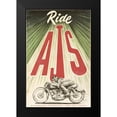 thumbnail image 2 of Vintage Apple Collection 13x18 Black Modern Framed Museum Art Print Titled - Ajs Motorcycle, 2 of 5