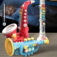 thumbnail image 4 of HEVIRGO Trumpet Toy with Lights Clear Sound Real Playable Adjustable Volume Smooth Hand-eye Coordination ABS Educational Kids Musical Instruments Toy Children Gift, 4 of 10