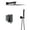 Matte Black#31, variant on Freestanding Tub Filler Dual Shower Head - 10 Inch Ceiling Mount Square Shower System with Rough-in Valve, Chrome,Freestanding Bathtub Faucet