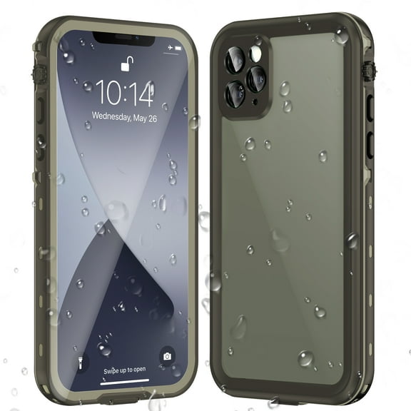Janazan for Apple iPhone 12 Pro Waterproof Protective Case with Screen Protector-Olive