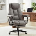 thumbnail image 2 of Big and Tall Office Chair  X-Embroidery PU Leather Home Chair  Adjustable  Back Computer Gaming Chair  Swivel Executive Office Chair with Footrest and Lumbar Support  Grey, 2 of 5