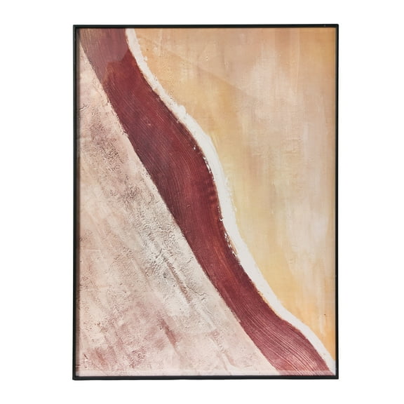 Creative Co-Op Abstract Print with Black Metal Frame
