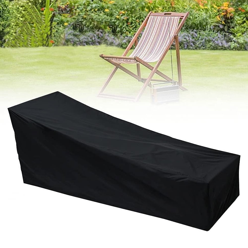 Waterproof Dust Outdoor Heavy Duty Patio Garden Sun Lounger Sunbed Cover Black 