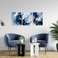 thumbnail image 2 of Singg Singg Sea Wave Print on Canvas 3 Piece Picture Painting Blue Bathroom Wall Decor, 2 of 6