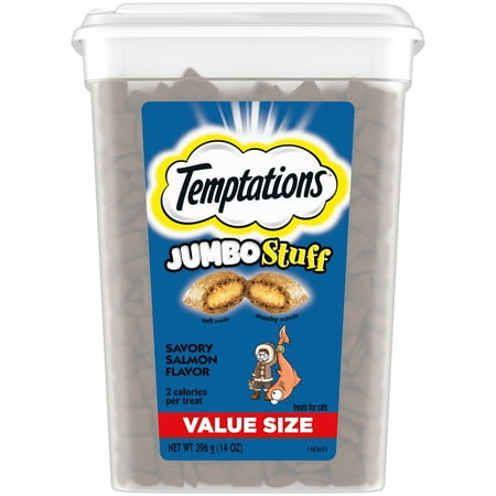 UPC: 0023100124476 | Temptations Jumbo Stuff Cat Treats Savory Salmon Flavor 14 oz. Tub