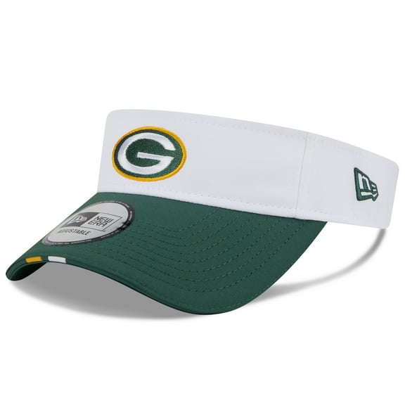 Men's New Era  White/Green Green Bay Packers 2025 NFL Training Camp Adjustable Visor