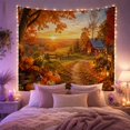 thumbnail image 2 of Red Barn Beyond Pumpkins and a Lantern, Cozy Farmhouse for Country Lovers, Harvest Wall Art, Thanksgiving Hostess Gift, Tapestry Wall Hanging for Dining Room and Living Room, 2 of 7