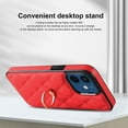 thumbnail image 4 of Dteck Case for iPhone 12 6.1-inch,Shockproof Leather Grid Case 360°Rotatable Ring Holder Kickstand Hybrid Rubber Cover,Red, 4 of 8