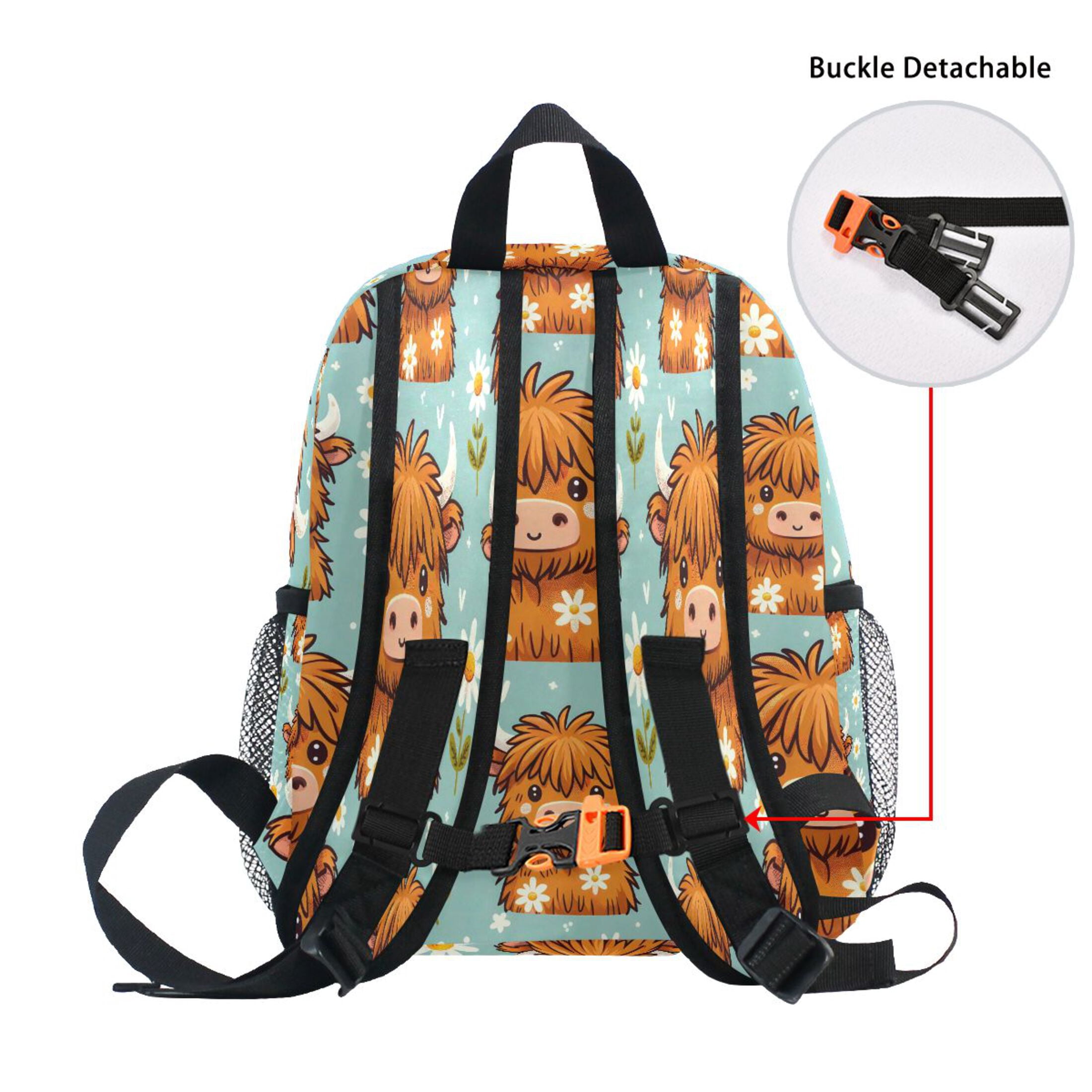 ALAZA Cute Cow with Daisy School Backpack Small Bookbag Mini Bags