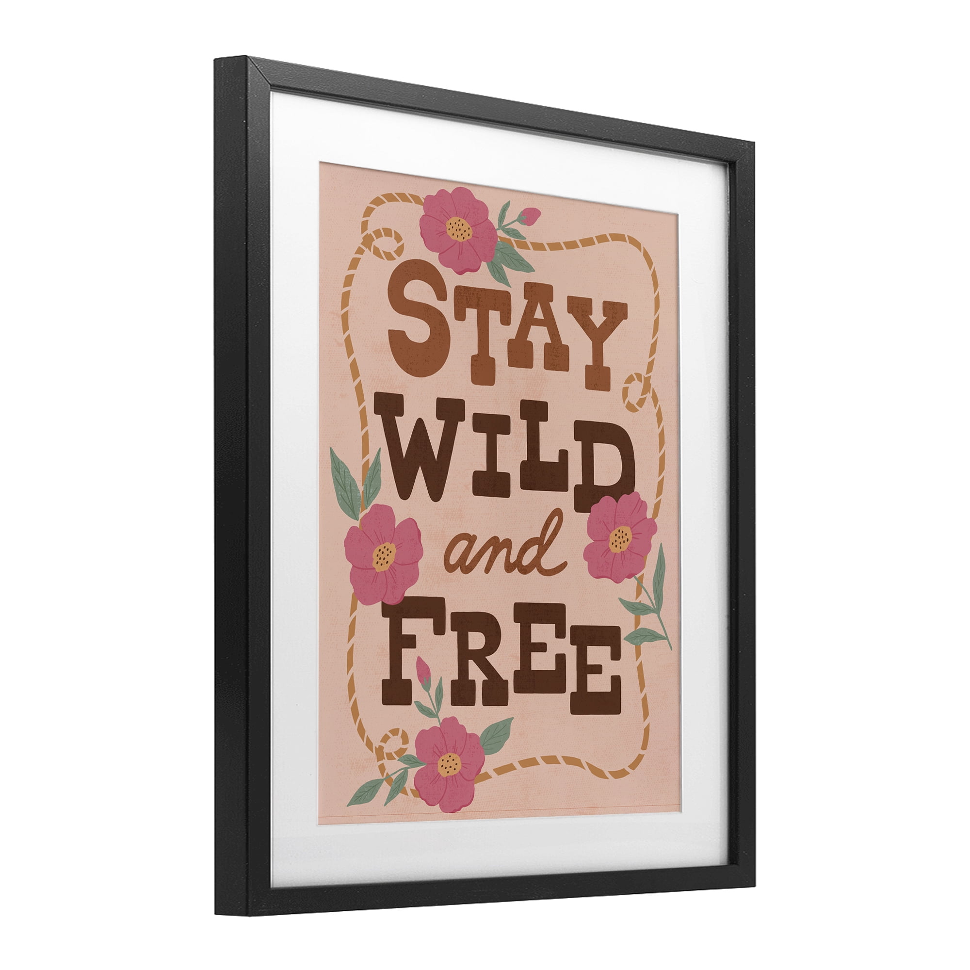 Stupell Industries Wild & Free Boho Girl Black Framed Print Under Glass, design by Nina Seven