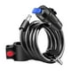 thumbnail image 2 of Candado antirrobo portátil para bicicleta, 1 unidad, con cable de acero y PVC, resistente al óxido y a la lluvia, a la intemperie, sin necesidad de cargar, incluye 2 llaves y cerradura de acero inoxid, 2 of 6