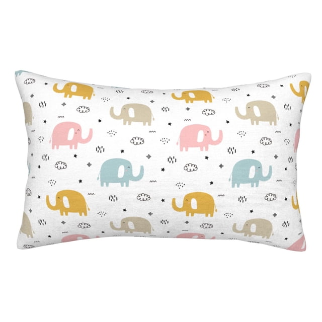 Balery Little Elephant Funda de Cojín Estampada, Regalos para Mujeres, Regalos de Amor para Ella, Regalos para Novia o Esposa, Funda de Almohada-14"x20"