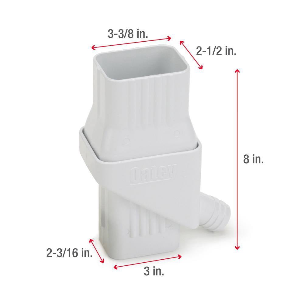 Oatey Mystic 2 in. x 3 in. White Rainwater Collection System