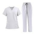 thumbnail image 4 of Conjunto de uniforme médico unisex de manga corta transpirable para enfermeras y esteticistas. XXL, 4 of 9