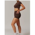 thumbnail image 4 of Conjuntos de entrenamiento for mujer, 2 piezas, sujetador deportivo, camiseta sin mangas, polainas de cintura alta, gimnasio, Yoga, ropa activa, Top de entrenamiento for mujer, 4 of 6