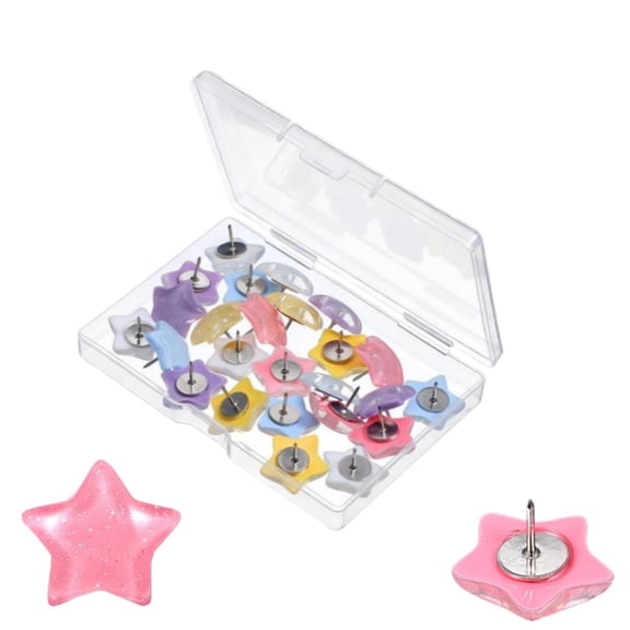 25pack Star-Shaped Thumbtacks Cute Push Pins Push Pins for Bulletin Board 0.8x0.6In Corkboard Thumbtacks for Bulletin Boards Office