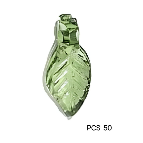 DESIGNICE 50Pcs Green for Leaf Shape Acrylic Beads Pendant Loose Bead for Diy Jewelry Making Dark Green Beads