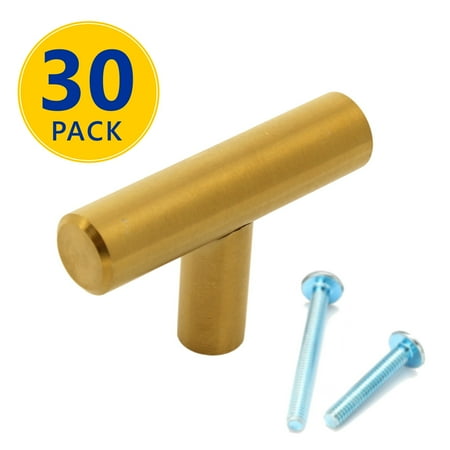 30 Pack 2 Gold T Bar Cabinet Pulls 2 T Knob Modern Euro