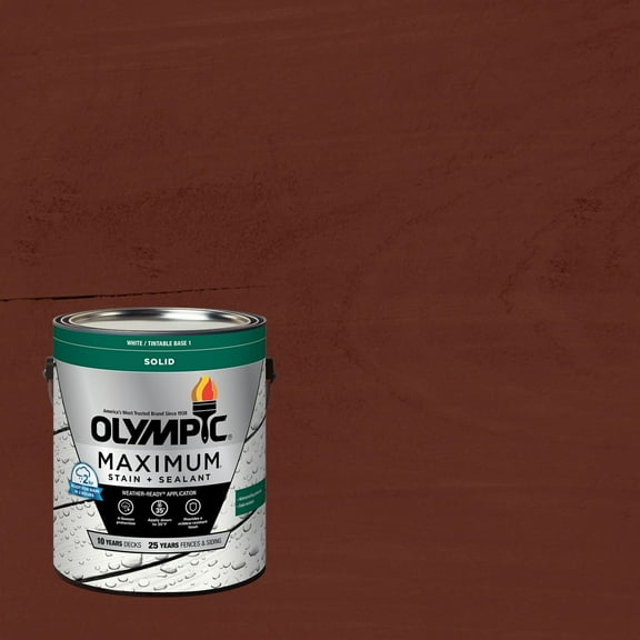 Olympic Maximum 1 GallonSC-1052 Deep Redwood Solid Color Exterior Stain and Sealer in One