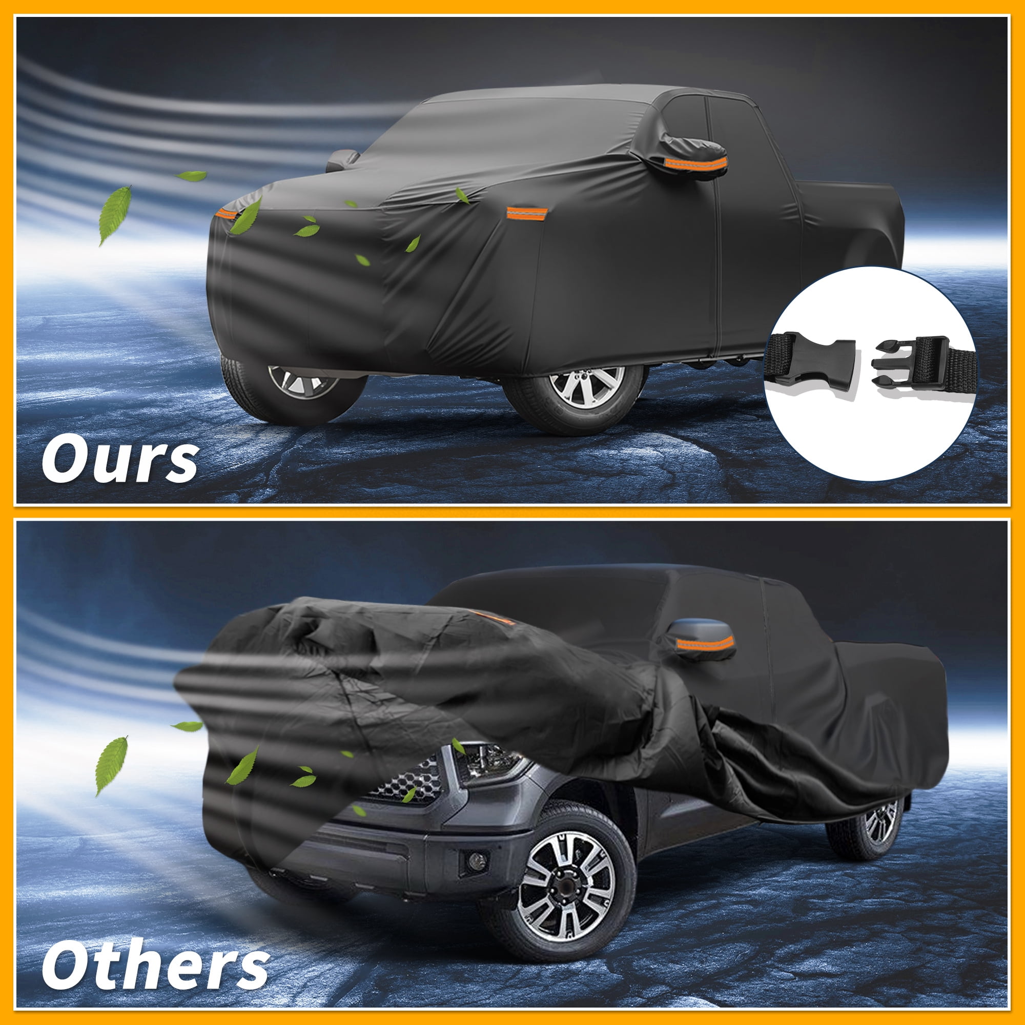 Unique Bargains Durable Waterproof Car Cover Black ["for Toyota Tundra"]