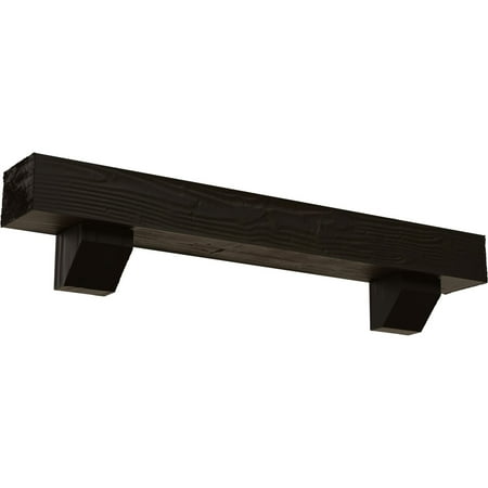 

Ekena Millwork 6 H x 6 D x 60 W Sandblasted Faux Wood Fireplace Mantel Kit with Ashford Corbels Natural Ash