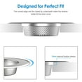 thumbnail image 4 of delpattern 6PCS Kitchen Sink Strainer Drain Catches, 4.5" Stainless Steel Drain Strainer, Large Wide Rim Sink Food Catcher, Suit for Sink Stopper and Drain Stopper, Sliver, 4 of 8