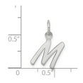 thumbnail image 5 of Auriga Fine Jewelry 925 Sterling Silver Rhodium-plated Letter M Initial Charm Pendant for Women (L- 19mm, W- 8mm), 5 of 6