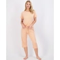thumbnail image 2 of 2 Pack: Women’s Cozy Short-Sleeve PJ Top with Capri Pants - Pajama Lounge & Sleepwear Set (Available In Plus), 2 of 6