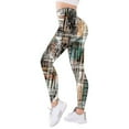 thumbnail image 3 of Womens Leggings Tummy Control Print High Waist Tights Fitness Lifting Yoga Pants,Brown,2XL, 3 of 5
