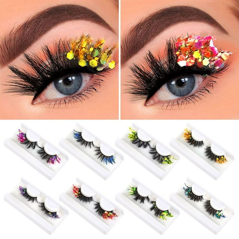 Multipack Makeup Beauty Supplies Lashes Decorative Eye Tail Sequins False  Eyelashes Fluffy Drag 02