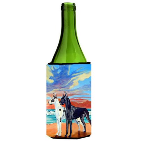 

At Sunset Great Dane Harlequin and Black Wine bottle sleeve Hugger
