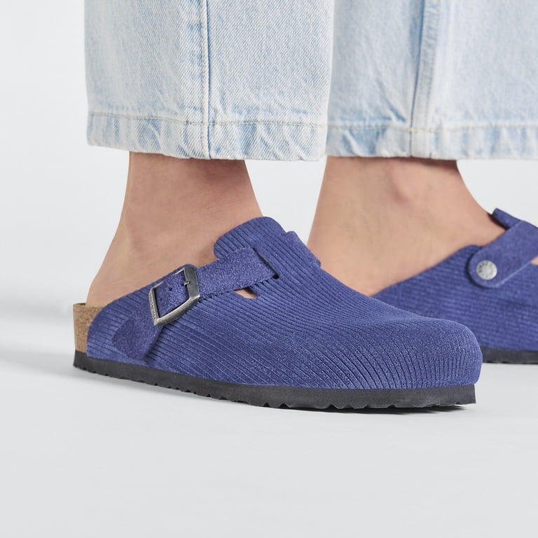 Birkenstock Boston BS Narrow Suede Clog, 38, Blue - Walmart.com