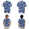 thumbnail image 2 of Whosucclay Blue Sea Waves Print Matchable Couple Hawaiian Men Button Down Aloha Shirt Womens Summer Dresses Sleeveless Tank Dress Casual Loose Fit Holiday Matching Outfit for Men Women, 3XL, 2 of 7