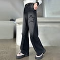 thumbnail image 7 of Girls Denim Straight Leg Trousers Loose Wide Fit Casual Fall Long Pants For Big Kids Youth Tween Kids Summer Soft Comfy Cute Teen Basic Pants, 7 of 7