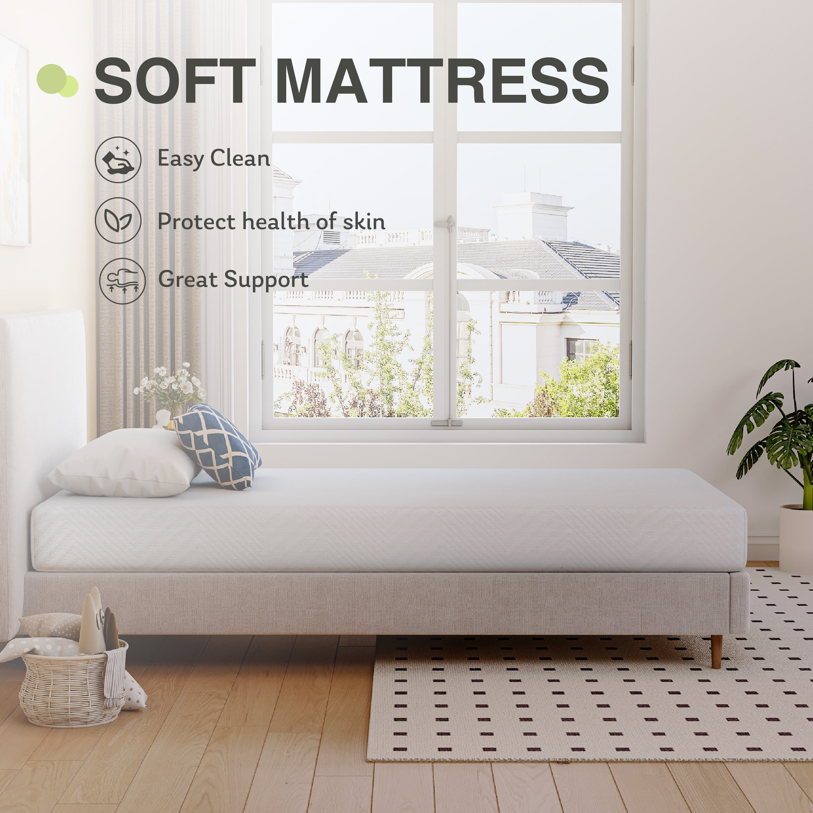 MLILY Full Mattress in a Box, 8 inch Mattresses for Kids Bed Single Size Daybed Individual Bunk, Memory Foam Medium Firm