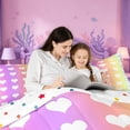 thumbnail image 5 of meiyoeat Rainbow Heart Print 7-Piece King Bedding,Cute Love Pattern King Bed In A Bag For Girl,Reversible, 5 of 7